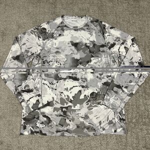 Simms SolarFlex Veil Camo Mens Large Long Sleeve Shirt Gray White Fishing UPF50